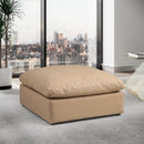 Meridian Comfy Tan Vegan Leather Modular Ottoman IMAGE 2