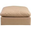 Meridian Comfy Tan Vegan Leather Modular Ottoman IMAGE 3