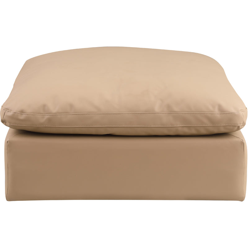 Meridian Comfy Tan Vegan Leather Modular Ottoman IMAGE 3