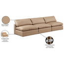 Meridian Comfy Tan Vegan Leather Modular Sofa IMAGE 10