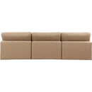 Meridian Comfy Tan Vegan Leather Modular Sofa IMAGE 3