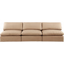 Meridian Comfy Tan Vegan Leather Modular Sofa IMAGE 4
