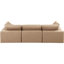 Meridian Comfy Tan Vegan Leather Modular Sofa IMAGE 3
