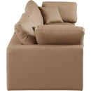 Meridian Comfy Tan Vegan Leather Modular Sofa IMAGE 5