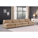 Meridian Comfy Tan Vegan Leather Modular Sofa IMAGE 2