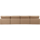 Meridian Comfy Tan Vegan Leather Modular Sofa IMAGE 3