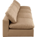Meridian Comfy Tan Vegan Leather Modular Sofa IMAGE 5