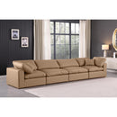 Meridian Comfy Tan Vegan Leather Modular Sofa IMAGE 2