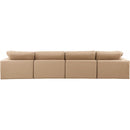 Meridian Comfy Tan Vegan Leather Modular Sofa IMAGE 3