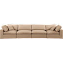 Meridian Comfy Tan Vegan Leather Modular Sofa IMAGE 4