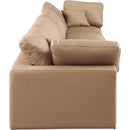 Meridian Comfy Tan Vegan Leather Modular Sofa IMAGE 5