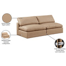 Meridian Comfy Tan Vegan Leather Modular Sofa IMAGE 10