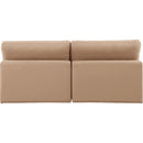 Meridian Comfy Tan Vegan Leather Modular Sofa IMAGE 3