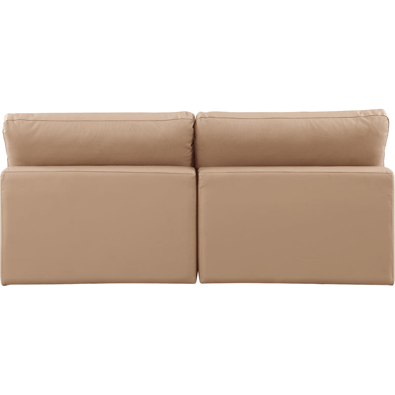 Meridian Comfy Tan Vegan Leather Modular Sofa IMAGE 3