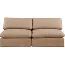 Meridian Comfy Tan Vegan Leather Modular Sofa IMAGE 4