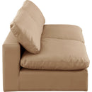 Meridian Comfy Tan Vegan Leather Modular Sofa IMAGE 5