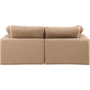 Meridian Comfy Tan Vegan Leather Modular Sofa IMAGE 3