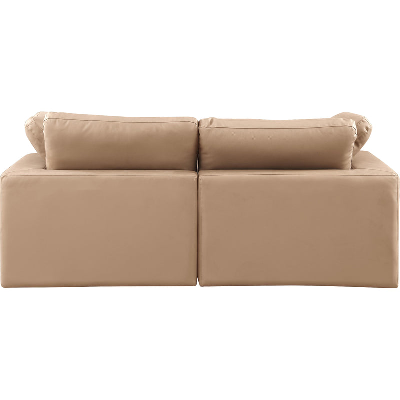 Meridian Comfy Tan Vegan Leather Modular Sofa IMAGE 3