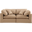 Meridian Comfy Tan Vegan Leather Modular Sofa IMAGE 4
