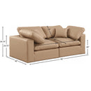 Meridian Comfy Tan Vegan Leather Modular Sofa IMAGE 9