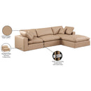 Meridian Comfy Tan Vegan Leather Modular Sectional IMAGE 16