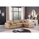 Meridian Comfy Tan Vegan Leather Modular Sectional IMAGE 3