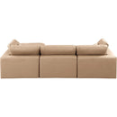 Meridian Comfy Tan Vegan Leather Modular Sectional IMAGE 5