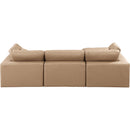 Meridian Comfy Tan Vegan Leather Modular Sectional IMAGE 6