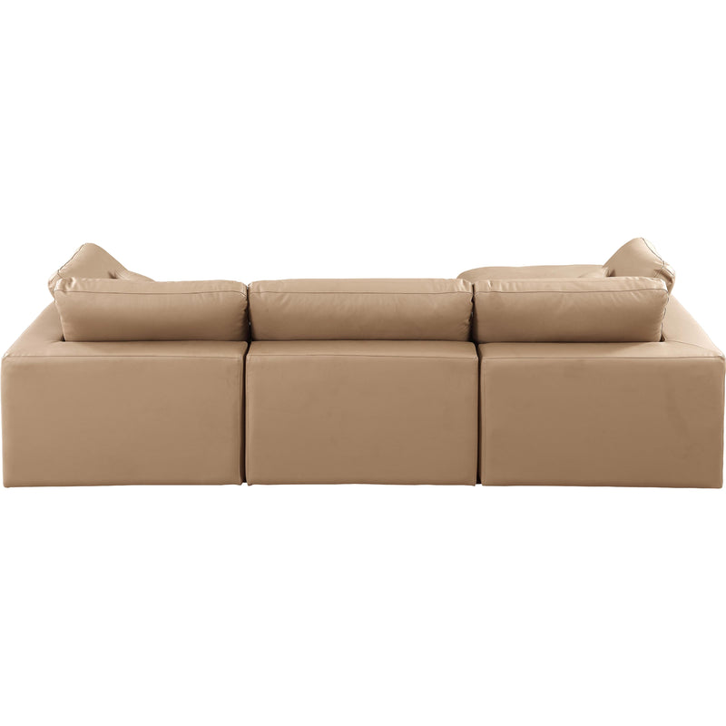 Meridian Comfy Tan Vegan Leather Modular Sectional IMAGE 6