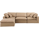 Meridian Comfy Tan Vegan Leather Modular Sectional IMAGE 7