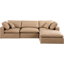 Meridian Comfy Tan Vegan Leather Modular Sectional IMAGE 8