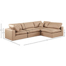 Meridian Comfy Tan Vegan Leather Modular Sectional IMAGE 15