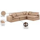 Meridian Comfy Tan Vegan Leather Modular Sectional IMAGE 16