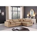 Meridian Comfy Tan Vegan Leather Modular Sectional IMAGE 3