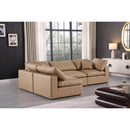 Meridian Comfy Tan Vegan Leather Modular Sectional IMAGE 4
