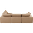 Meridian Comfy Tan Vegan Leather Modular Sectional IMAGE 5