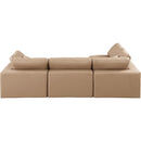 Meridian Comfy Tan Vegan Leather Modular Sectional IMAGE 6