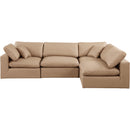 Meridian Comfy Tan Vegan Leather Modular Sectional IMAGE 8
