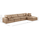 Meridian Comfy Tan Vegan Leather Modular Sectional IMAGE 15