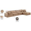 Meridian Comfy Tan Vegan Leather Modular Sectional IMAGE 16