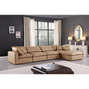 Meridian Comfy Tan Vegan Leather Modular Sectional IMAGE 3