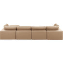 Meridian Comfy Tan Vegan Leather Modular Sectional IMAGE 5