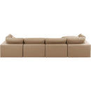 Meridian Comfy Tan Vegan Leather Modular Sectional IMAGE 6