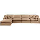 Meridian Comfy Tan Vegan Leather Modular Sectional IMAGE 7