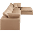 Meridian Comfy Tan Vegan Leather Modular Sectional IMAGE 9