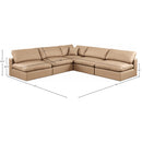 Meridian Comfy Tan Vegan Leather Modular Sectional IMAGE 10