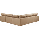 Meridian Comfy Tan Vegan Leather Modular Sectional IMAGE 3