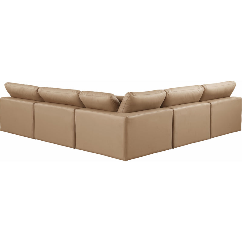 Meridian Comfy Tan Vegan Leather Modular Sectional IMAGE 3