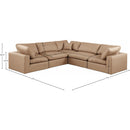 Meridian Comfy Tan Vegan Leather Modular Sectional IMAGE 10