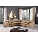 Meridian Comfy Tan Vegan Leather Modular Sectional IMAGE 2